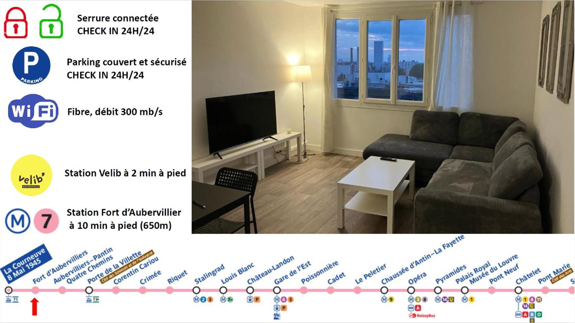 Logement Spacieux A 15Min De Paris - Free Parking - Free Wifi Pantin Bagian luar foto